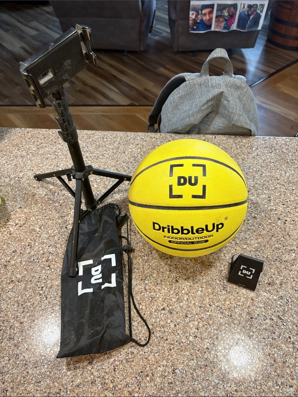 DribbleUp Smart Basketball Size 7 29.5” + Tripod Phone Stand